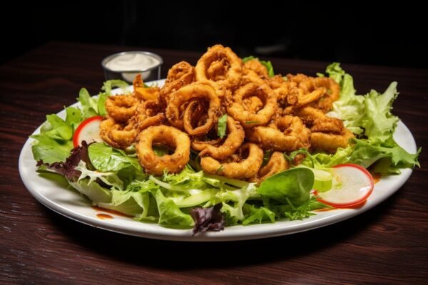 CALAMARI WITH CAESAR SALAD